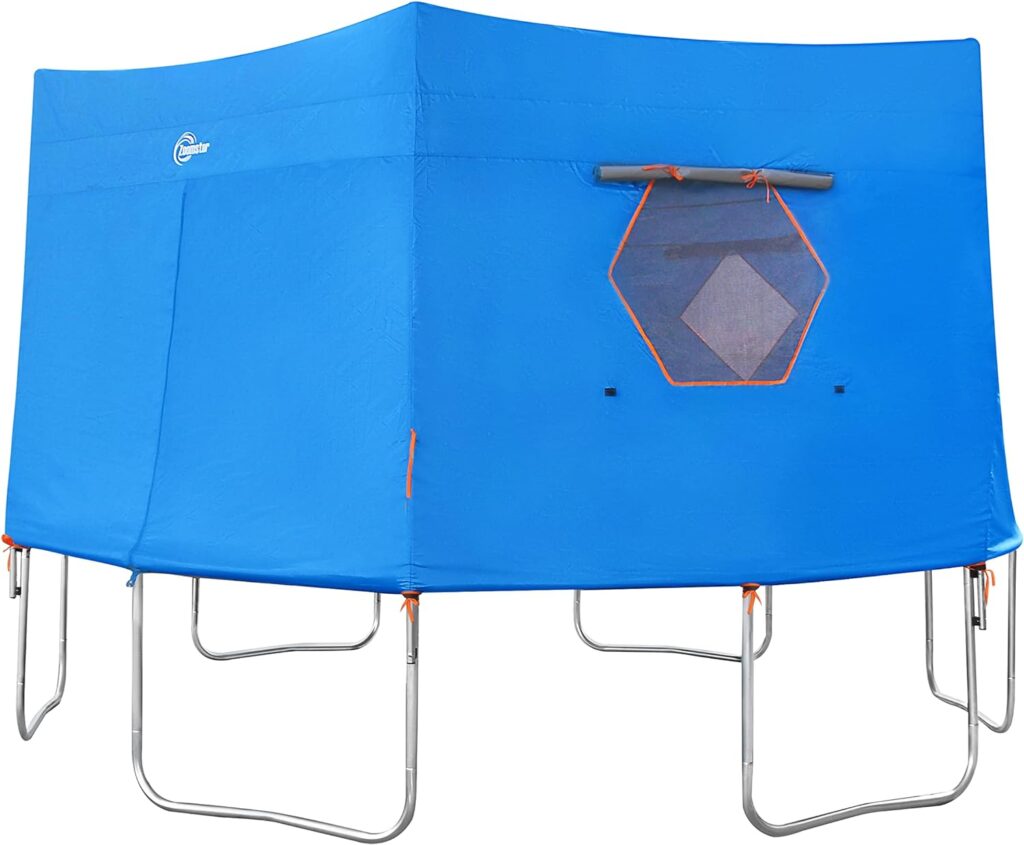 12FT Trampoline Tent, Fits for 6 Straight Pole Round Trampoline, Trampoline Tent Cover (Tent Only) Blue