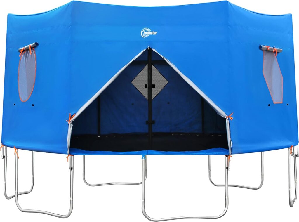 14FT Trampoline Tent, Fits for 14FT Straight Pole Round Trampoline Tent Cover (Fit for 6 Straight Pole Trampoline, Tent Only), Blue