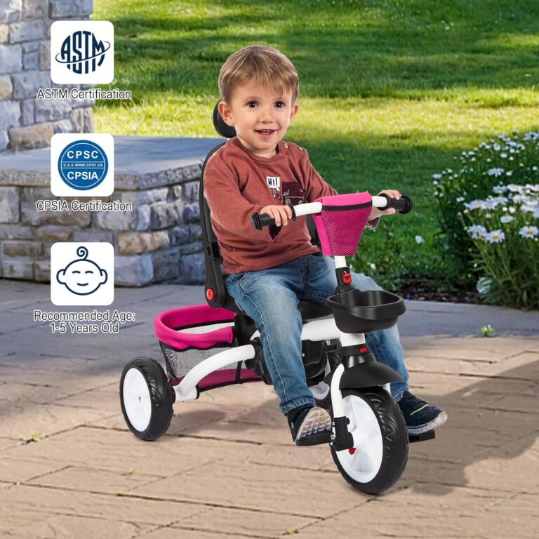 baby-tricycle-7-in-1-folding-toddler-bike-wremovable-adjustable-push-handle-canopy-rotatable-seat-safety-harness-cup-hol-9