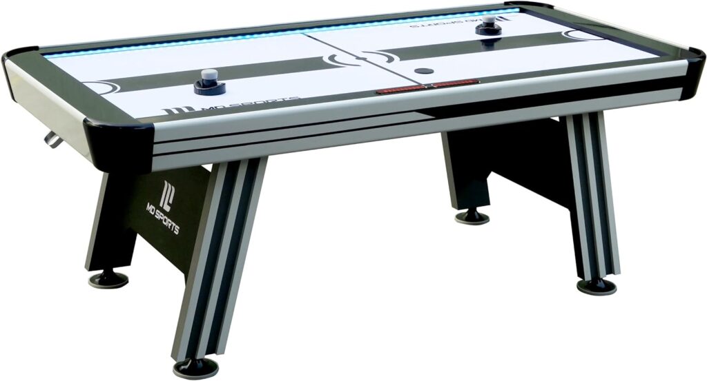 MD Sports Air Hockey Multiple Styles Game Tables, Indoor Arcade Gaming Sets with Electronic Score Systems, Perfect for Family Game Rooms