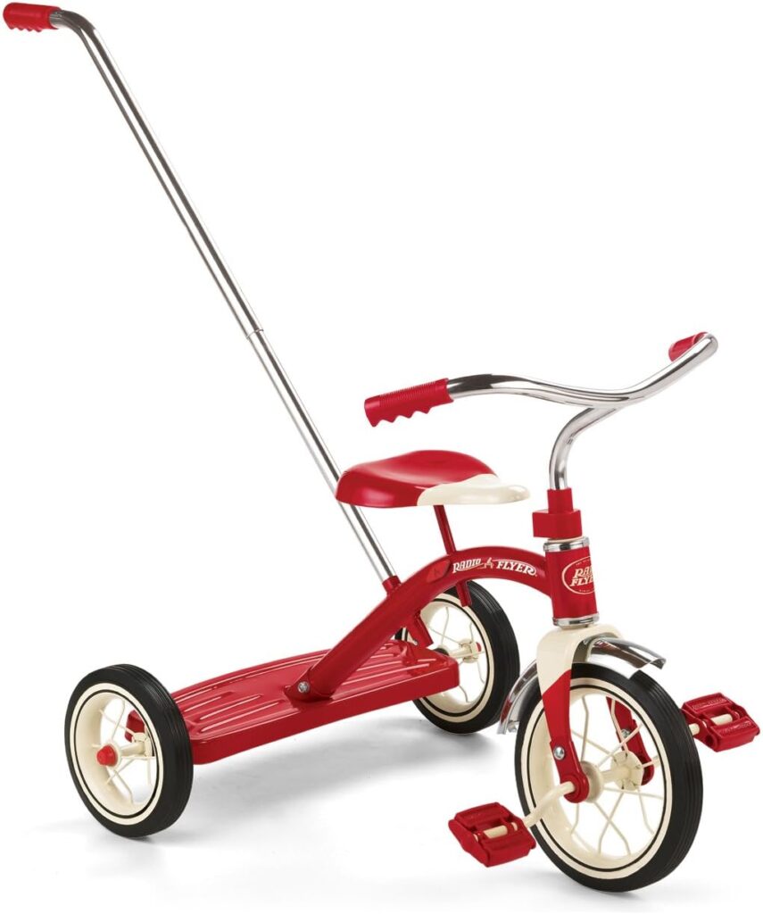 Radio Flyer Classic Pink Dual Deck Tricycle Ride On, 31.5L x 24.5W x 21.5H in.