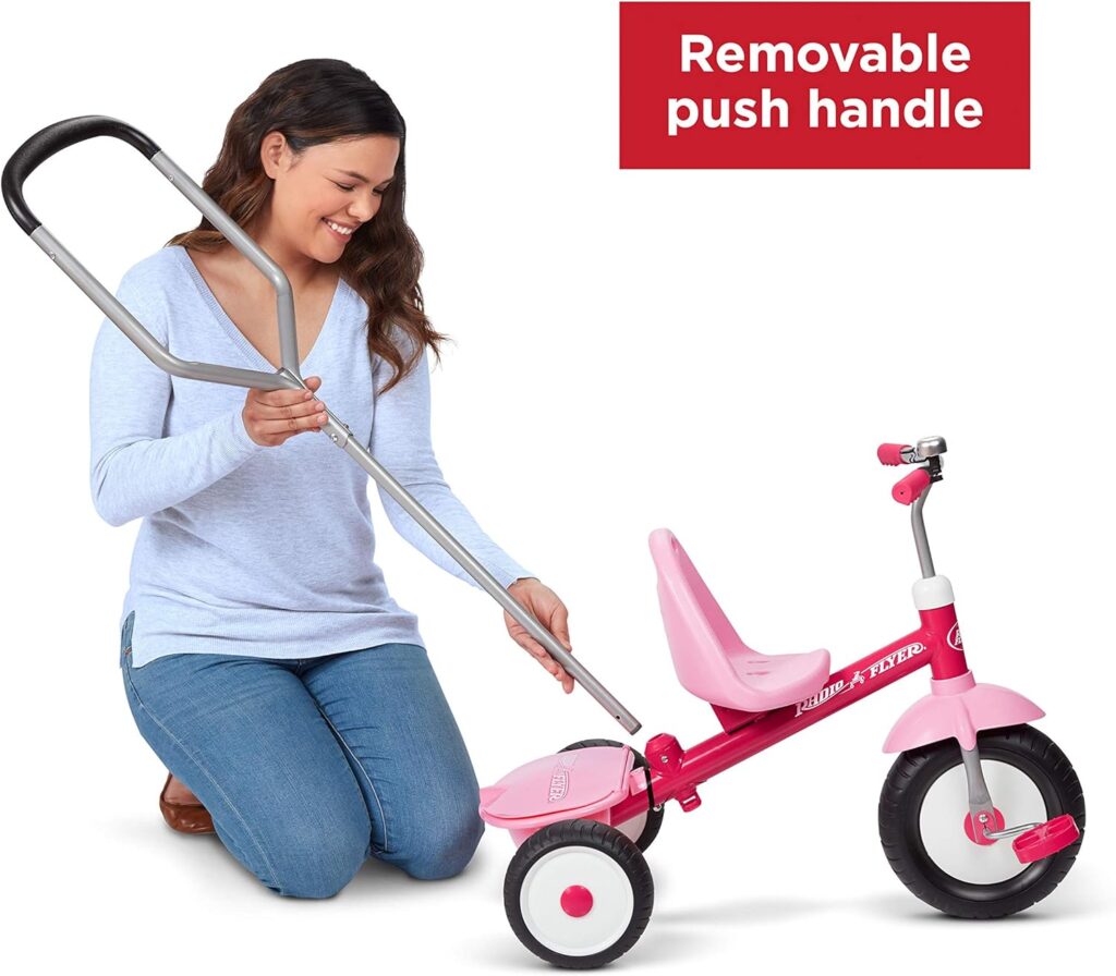 Radio Flyer Deluxe Steer  Stroll Trike, Kids And Toddler Tricycle, Pink Kids Bike, Age 2-5 Years