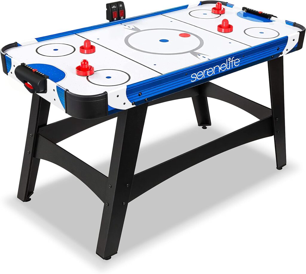 SereneLife 58 Air Hockey Game Table with Strong Motor, Digital LED Scoreboard, Puck Dispenser  Complete Accessories